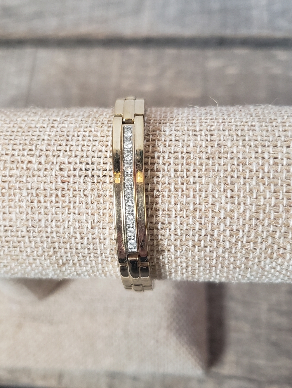 CITIZEN Goldtone Link Bracelet Rhinestone Accents